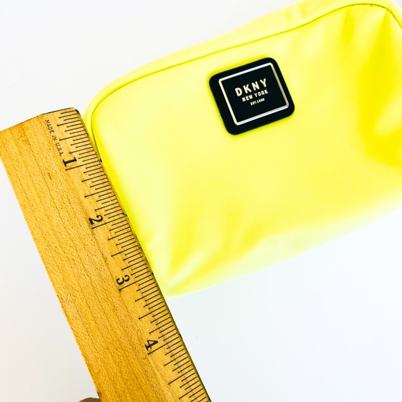 Dkny Bags New Dkny Bright Neon Yellow Cosmetic Pouch Zipper Poshmark